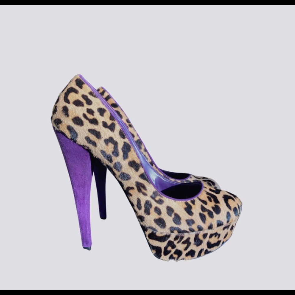 BEBE real leather animal printed platform shoes